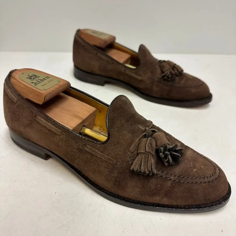 FULLY RESOLED Alden 6534 Mocha Suede Tassel Loafer VTG Made in USA 9 AA/B